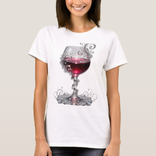 Clean Silver RED WINE GLASS Shirt Design