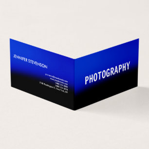 Clean Simple Blue Black Photographer Artist Business Card