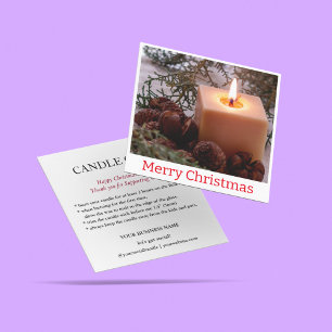 Clean Simple Candle Care Photo Thank You Card