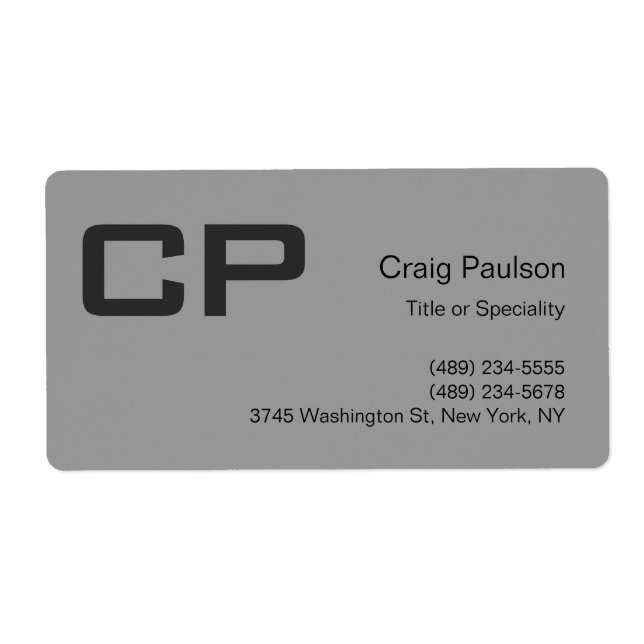 Clean Simple Grey Monogram Modern Business (Front)