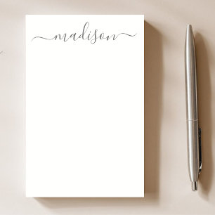 Clean Simple Grey Typography Name Script  Post-it Notes