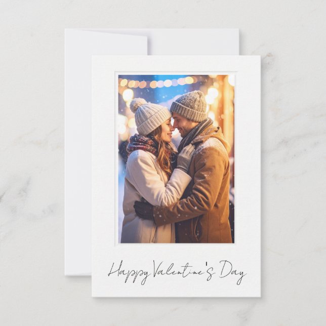 Clean & Simple Happy Valentine’s Day Flat Card (Front)