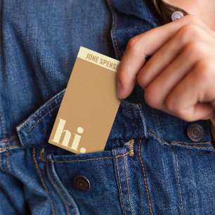 Clean Simple hello hi Typography Casual Business Card
