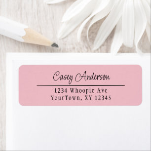 Clean Simple Informal Casual Light Rose Pink Return Address Label