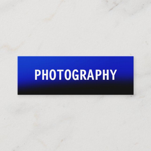 Clean Simple Linen Blue Black Photographer Artist Mini Business Card (Front)