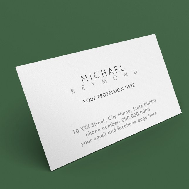 clean simple & minimal contact white professional business card (Creator Uploaded)