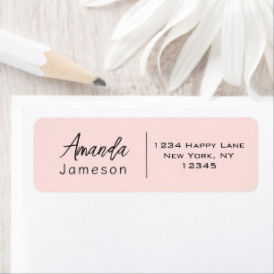 Clean Simple Minimal Informal Casual Blush Pink Return Address Label
