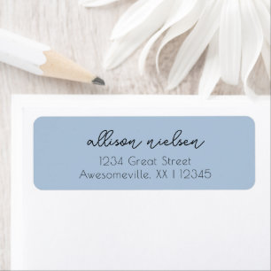 Clean Simple Minimal Informal Casual Light Blue Return Address Label