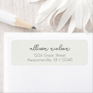 Clean Simple Minimal Informal Casual Off White Return Address Label
