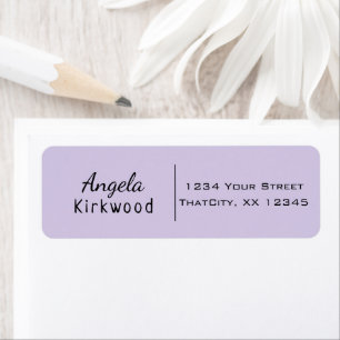 Clean Simple Minimal Informal Casual Violet Purple Return Address Label