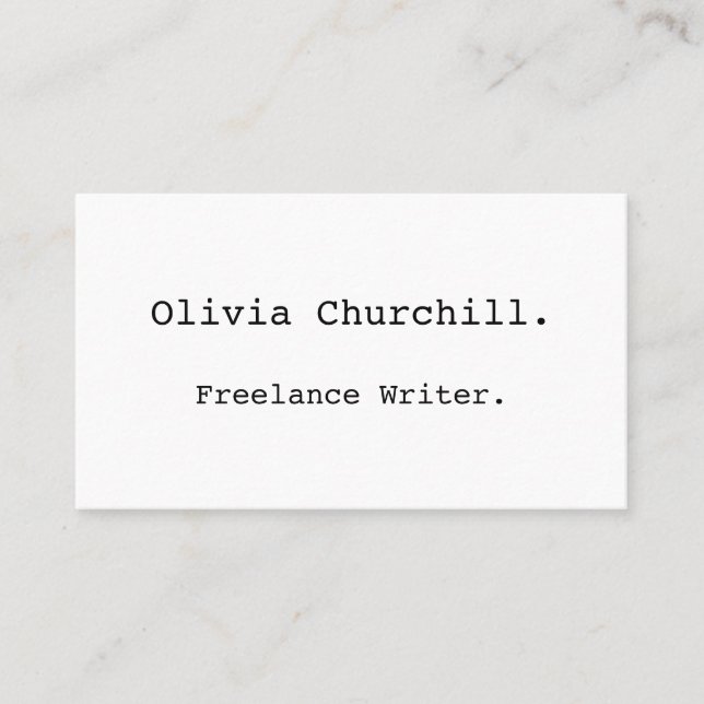 Clean Simple Minimalist Professional Business Card (Front)
