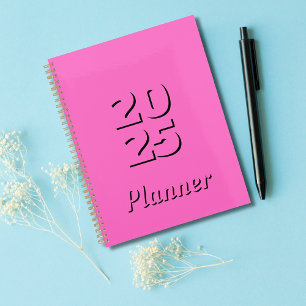 Clean Simple Neon Pink Weekly and Monthly 2026 Planner