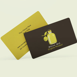 Clean Simple Olive Oil Organic Product Small Business Card
