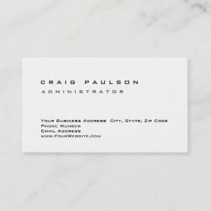 Clean Simple Stylish Black White Business Card