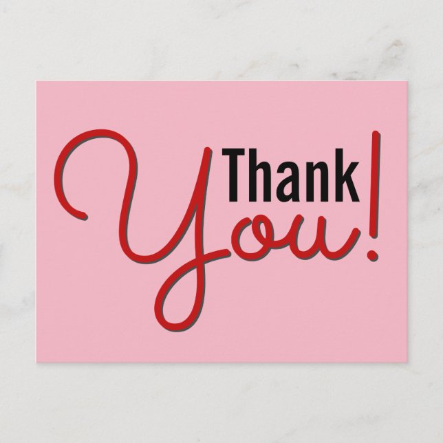 Clean, Simple "Thank You!" Postcard (Front)