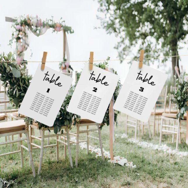 Clean Simple Wedding Table Seating Chart Cards (Creator Uploaded)