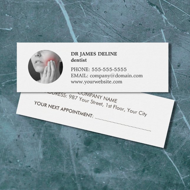 Clean Simple White Dentist Appointment Card (Creator Uploaded)