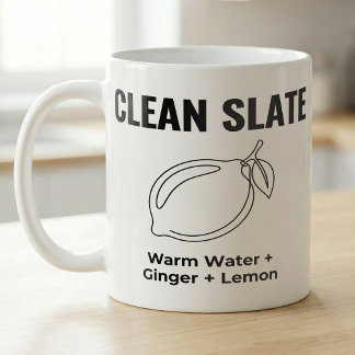 Clean Slate Warm Water Ginger Lemon Recipe Coffee Mug
