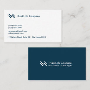 Clean Smart Modern Minimalist ThinkLab Cospace Business Card