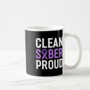 Clean Sober Proud End Addiction Overdose Awareness Coffee Mug