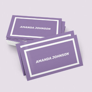 Clean Stylish Purple & White Professional  Business Card