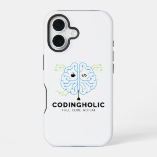 Clean Tech Brain For Programmers & Developers iPhone 16 Case