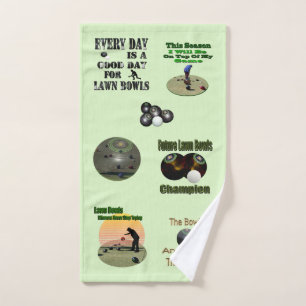 Clean Those Bowls Motivational Lawn Bowls Designs, Hand Towel
