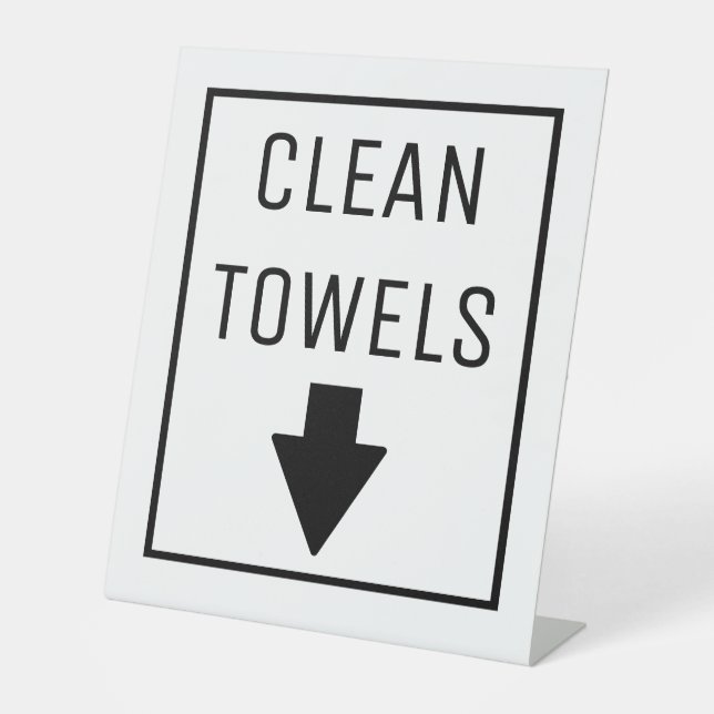 CLEAN TOWELS PEDESTAL SIGN (Front)