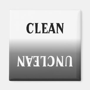 Clean Unclean Humorous Dishwasher Laundry Magnet