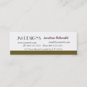 Clean Unique Plain Modern Mini Business Card