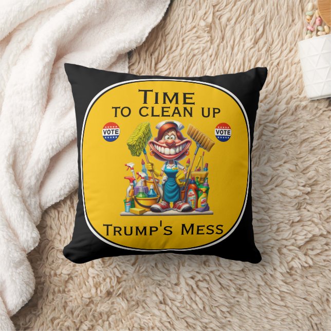 Clean Up Throw Pillow (Blanket)