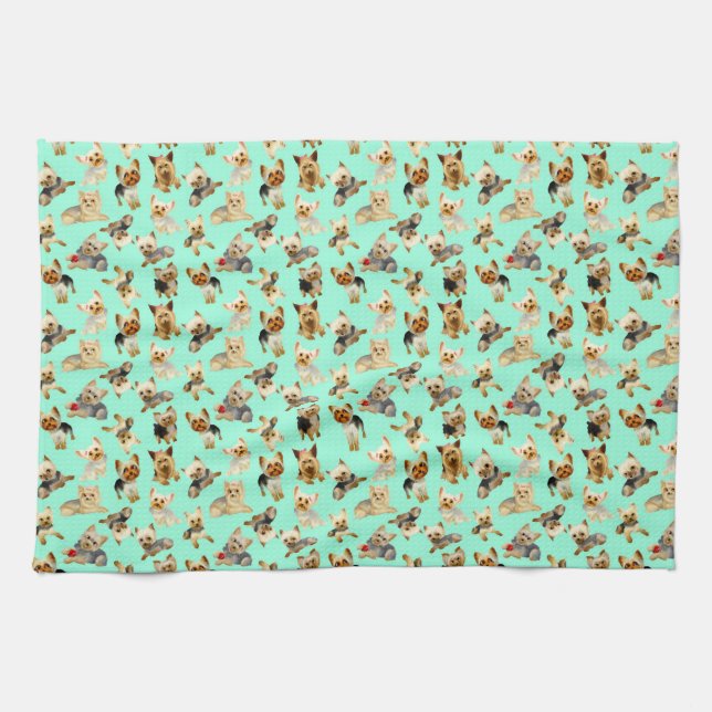 Clean Up With Yorkies Tea Towel (Horizontal)