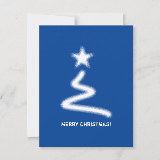 Clean White Corporate QR Code Christmas Tree Holiday Card (Front)