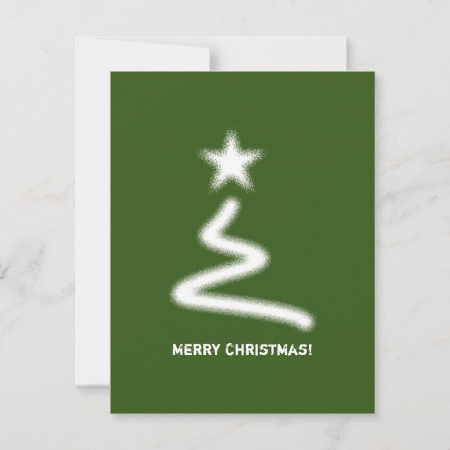 Clean White Corporate QR Code Christmas Tree Holiday Card (Front)