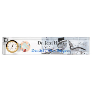 Clean White Dental Oral Surgeon Acrylic  Nameplate