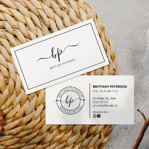 Clean White Elegant Modern Professional Business Card