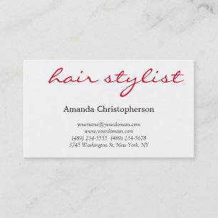 Clean White Hair Stylist Attractive Business Card