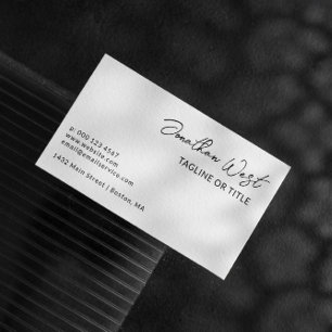 Clean White Name In Signature Script One Sided Business Card