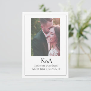 Clean White Sophisticated Cursive Serif Photo Spot Save The Date