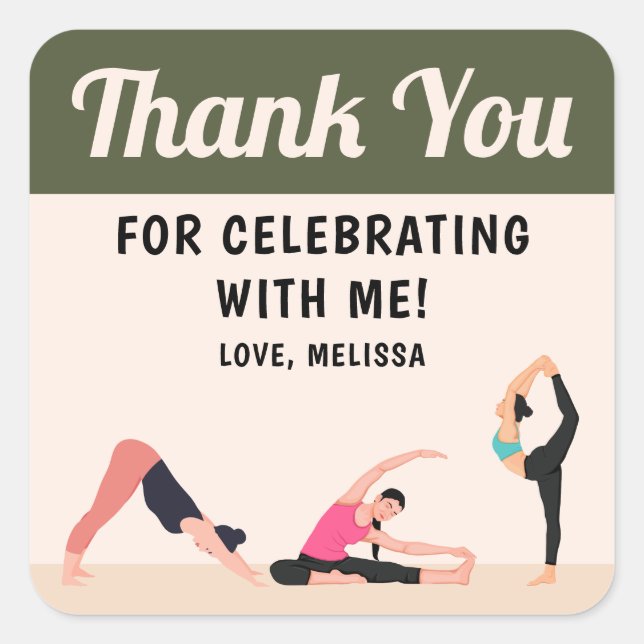 Clean Yoga Studio Thank You Sticker  (Front)