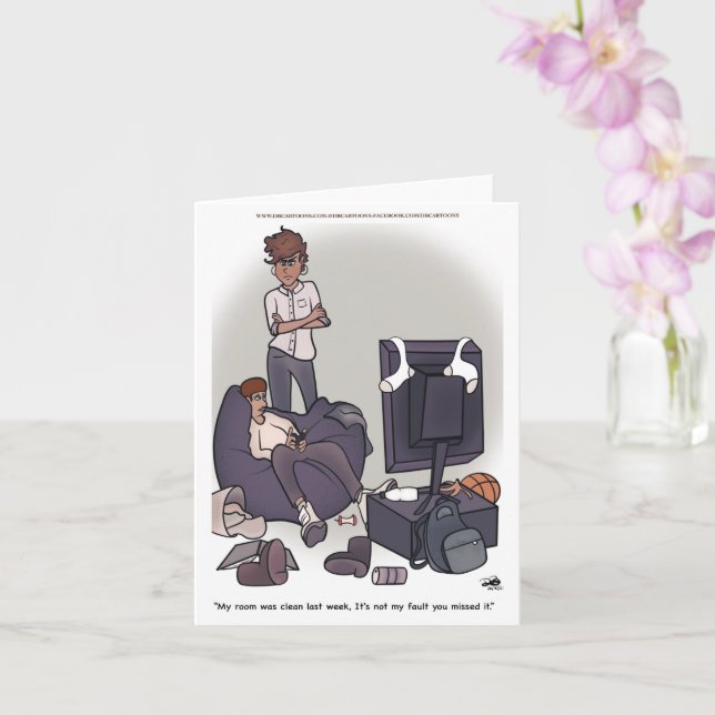 Clean Your Room  Card (Orchid)