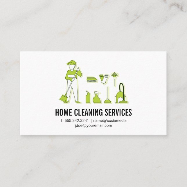 Cleaner and Cleaning Products Business Card (Front)