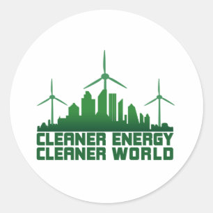 Cleaner Energy Cleaner World Classic Round Sticker