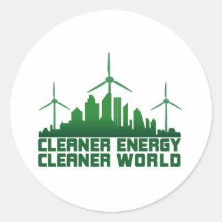 Cleaner Energy Cleaner World Classic Round Sticker