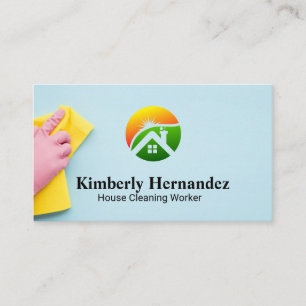 Cleaner Hand Cleaning Home Clean Logo Business Card