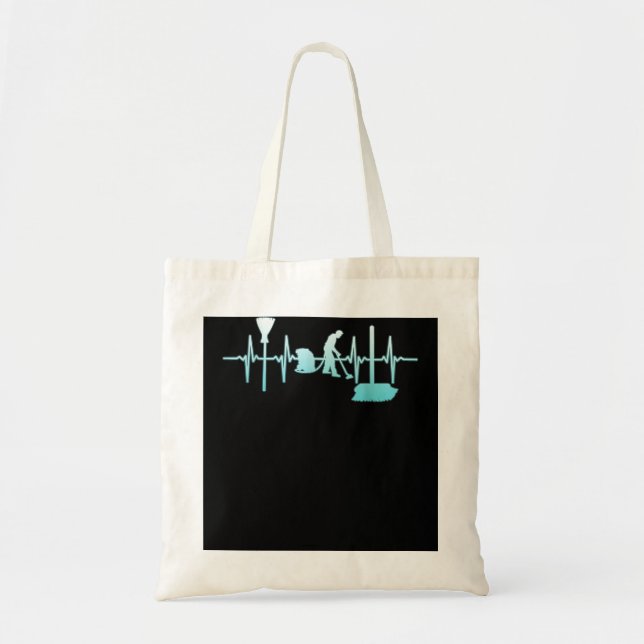 Cleaner Heartbeat Housekeeper Housekeeping Cleanin Tote Bag (Front)
