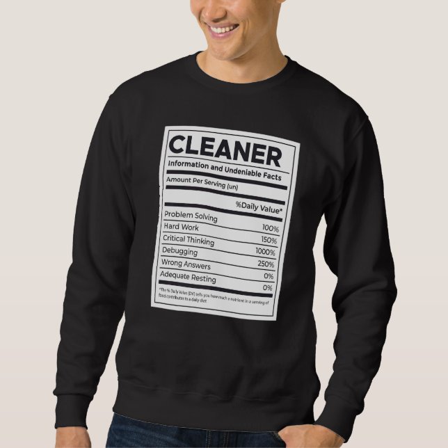 Cleaner Nutrition Information   Sweatshirt (Front)