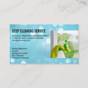 Cleaner Spraying Window Business Card