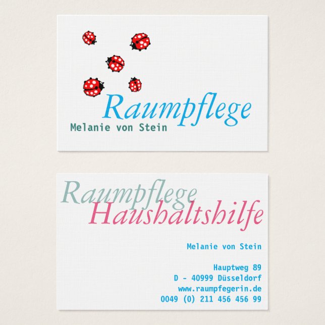 Cleaner Typography based clear Business Cards (Front & Back)