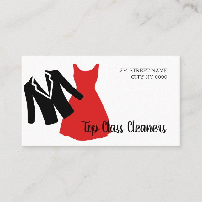 Cleaners Dry Cleaning Alteration Tailoring Business Card (Front)